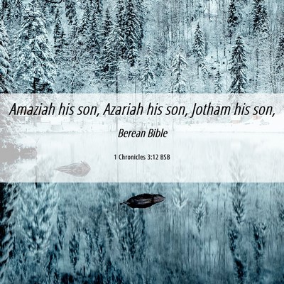 Picture 06 - 1 Chronicles 3:12 BSB - Amaziah his son, Azariah his son, Jotham his - Bible Verse Picture