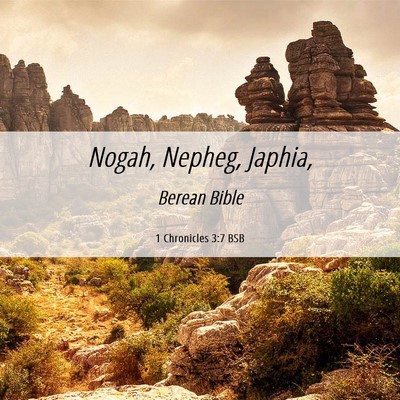 Picture 06 - 1 Chronicles 3:7 BSB - Nogah, Nepheg, - Bible Verse Picture