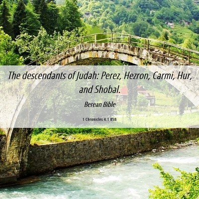 Picture 06 - 1 Chronicles 4:1 BSB - The descendants of Judah: Perez, Hezron, Carmi, - Bible Verse Picture
