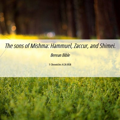 Picture 06 - 1 Chronicles 4:26 BSB - The sons of Mishma: Hammuel, Zaccur, and - Bible Verse Picture