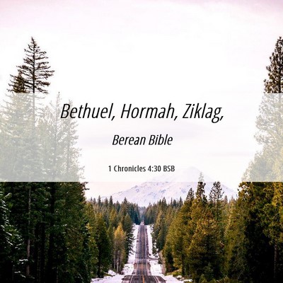 Picture 06 - 1 Chronicles 4:30 BSB - Bethuel, Hormah, - Bible Verse Picture