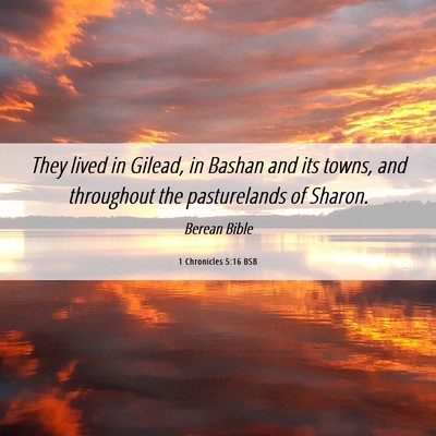 Picture 06 - 1 Chronicles 5:16 BSB - They lived in Gilead, in Bashan and its towns, - Bible Verse Picture