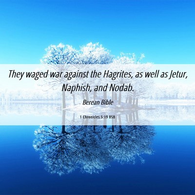 Picture 06 - 1 Chronicles 5:19 BSB - They waged war against the Hagrites, as well as - Bible Verse Picture