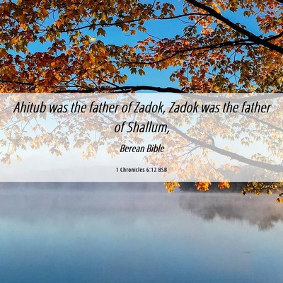Picture 06 - 1 Chronicles 6:12 BSB - Ahitub was the father of Zadok, Zadok was the - Bible Verse Picture