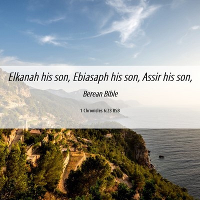 Picture 06 - 1 Chronicles 6:23 BSB - Elkanah his son, Ebiasaph his son, Assir his - Bible Verse Picture