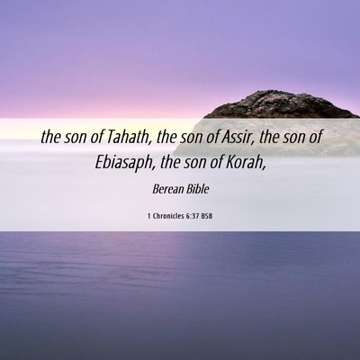 Picture 06 - 1 Chronicles 6:37 BSB - the son of Tahath, the son of Assir, the son of - Bible Verse Picture