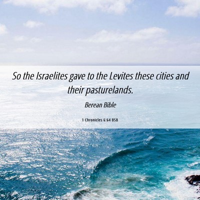 Picture 06 - 1 Chronicles 6:64 BSB - So the Israelites gave to the Levites these - Bible Verse Picture