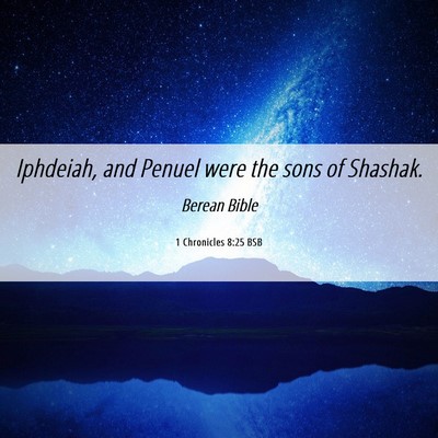 Picture 06 - 1 Chronicles 8:25 BSB - Iphdeiah, and Penuel were the sons of - Bible Verse Picture