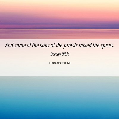 Picture 06 - 1 Chronicles 9:30 BSB - And some of the sons of the priests mixed the - Bible Verse Picture