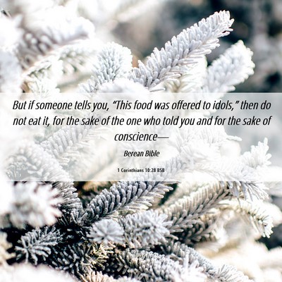 Picture 06 - 1 Corinthians 10:28 BSB - But if someone tells you, “This food was - Bible Verse Picture
