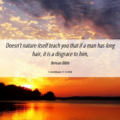 Picture 06 - 1 Corinthians 11:14 BSB - Doesn’t nature itself teach you that if a man - Bible Verse Picture