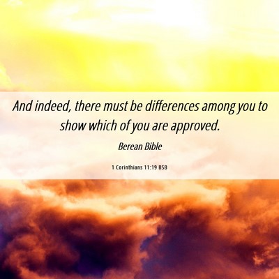 Picture 06 - 1 Corinthians 11:19 BSB - And indeed, there must be differences among you - Bible Verse Picture