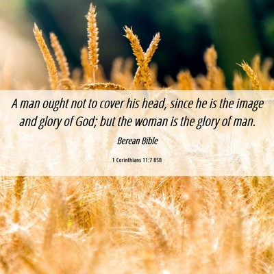 Picture 06 - 1 Corinthians 11:7 BSB - A man ought not to cover his head, since he is - Bible Verse Picture