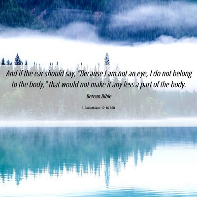 Picture 06 - 1 Corinthians 12:16 BSB - And if the ear should say, “Because I am not an - Bible Verse Picture