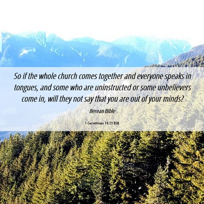 Picture 06 - 1 Corinthians 14:23 BSB - So if the whole church comes together and - Bible Verse Picture