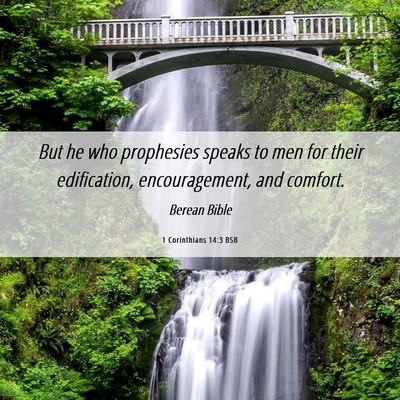 Picture 06 - 1 Corinthians 14:3 BSB - But he who prophesies speaks to men for their - Bible Verse Picture