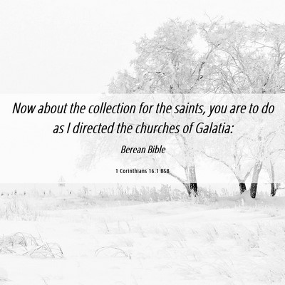 Picture 06 - 1 Corinthians 16:1 BSB - Now about the collection for the saints, you are - Bible Verse Picture