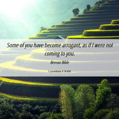 Picture 06 - 1 Corinthians 4:18 BSB - Some of you have become arrogant, as if I were - Bible Verse Picture