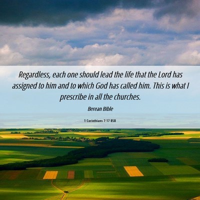 Picture 06 - 1 Corinthians 7:17 BSB - Regardless, each one should lead the life that - Bible Verse Picture