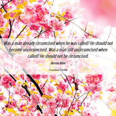 Picture 06 - 1 Corinthians 7:18 BSB - Was a man already circumcised when he was called? - Bible Verse Picture