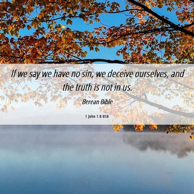 Picture 06 - 1 John 1:8 BSB - If we say we have no sin, we deceive ourselves, - Bible Verse Picture