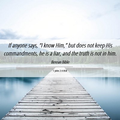 Picture 06 - 1 John 2:4 BSB - If anyone says, “I know Him,” but does not - Bible Verse Picture