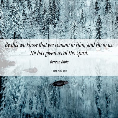 Picture 06 - 1 John 4:13 BSB - By this we know that we remain in Him, and He in - Bible Verse Picture