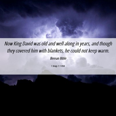 Picture 06 - 1 Kings 1:1 BSB - Now King David was old and well along in years, - Bible Verse Picture