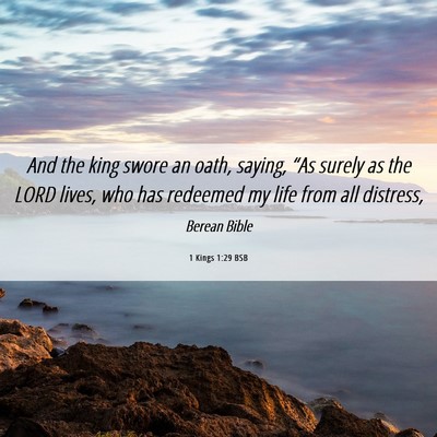 Picture 06 - 1 Kings 1:29 BSB - And the king swore an oath, saying, “As surely - Bible Verse Picture
