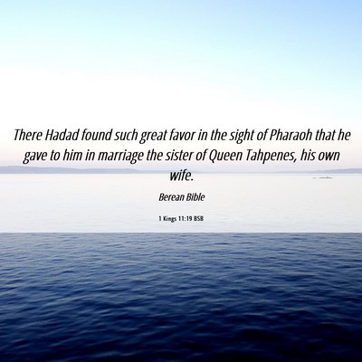 Picture 06 - 1 Kings 11:19 BSB - There Hadad found such great favor in the sight - Bible Verse Picture
