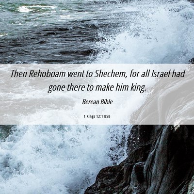 Picture 06 - 1 Kings 12:1 BSB - Then Rehoboam went to Shechem, for all Israel had - Bible Verse Picture