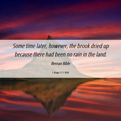 Picture 06 - 1 Kings 17:7 BSB - Some time later, however, the brook dried up - Bible Verse Picture