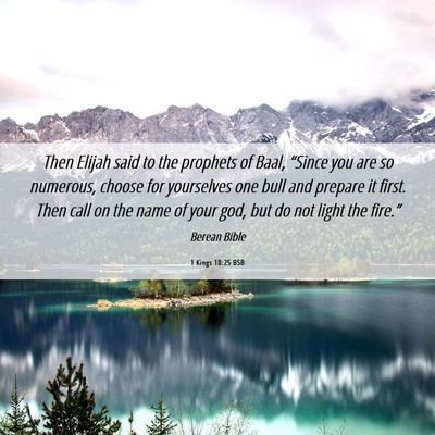 Picture 06 - 1 Kings 18:25 BSB - Then Elijah said to the prophets of Baal, - Bible Verse Picture