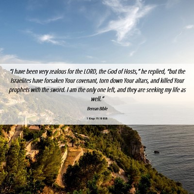 Picture 06 - 1 Kings 19:10 BSB - “I have been very zealous for the LORD, the God - Bible Verse Picture