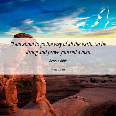 Picture 06 - 1 Kings 2:2 BSB - “I am about to go the way of all the earth. So - Bible Verse Picture