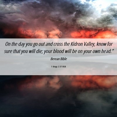 Picture 06 - 1 Kings 2:37 BSB - On the day you go out and cross the Kidron - Bible Verse Picture