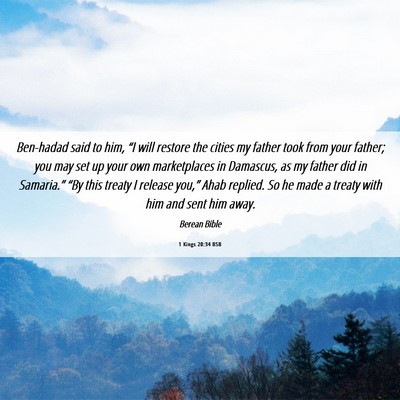 Picture 06 - 1 Kings 20:34 BSB - Ben-hadad said to him, “I will restore the - Bible Verse Picture