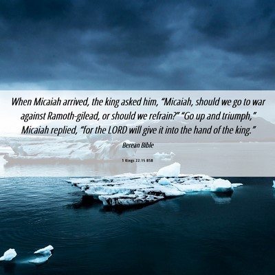 Picture 06 - 1 Kings 22:15 BSB - When Micaiah arrived, the king asked him, - Bible Verse Picture
