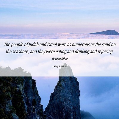 Picture 06 - 1 Kings 4:20 BSB - The people of Judah and Israel were as numerous - Bible Verse Picture