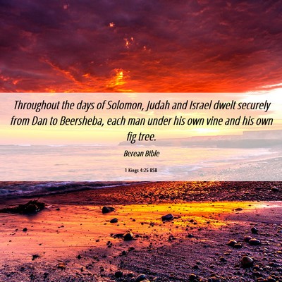 Picture 06 - 1 Kings 4:25 BSB - Throughout the days of Solomon, Judah and Israel - Bible Verse Picture