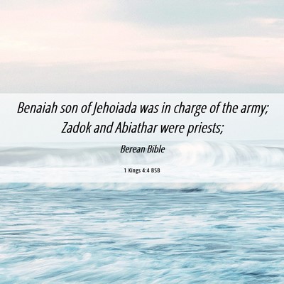 Picture 06 - 1 Kings 4:4 BSB - Benaiah son of Jehoiada was in charge of the - Bible Verse Picture
