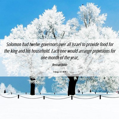 Picture 06 - 1 Kings 4:7 BSB - Solomon had twelve governors over all Israel to - Bible Verse Picture