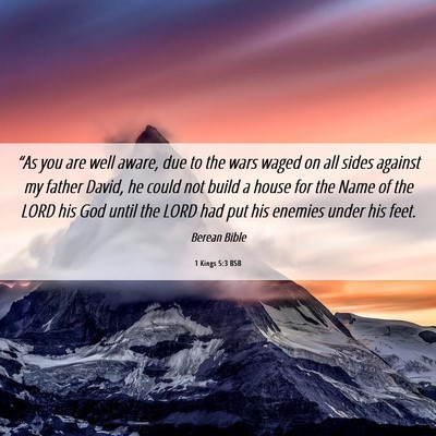 Picture 06 - 1 Kings 5:3 BSB - “As you are well aware, due to the wars waged - Bible Verse Picture
