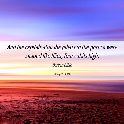 Picture 06 - 1 Kings 7:19 BSB - And the capitals atop the pillars in the portico - Bible Verse Picture