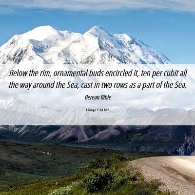 Picture 06 - 1 Kings 7:24 BSB - Below the rim, ornamental buds encircled it, ten - Bible Verse Picture