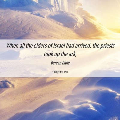 Picture 06 - 1 Kings 8:3 BSB - When all the elders of Israel had arrived, the - Bible Verse Picture