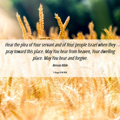 Picture 06 - 1 Kings 8:30 BSB - Hear the plea of Your servant and of Your people - Bible Verse Picture