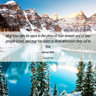 Picture 06 - 1 Kings 8:52 BSB - May Your eyes be open to the pleas of Your - Bible Verse Picture