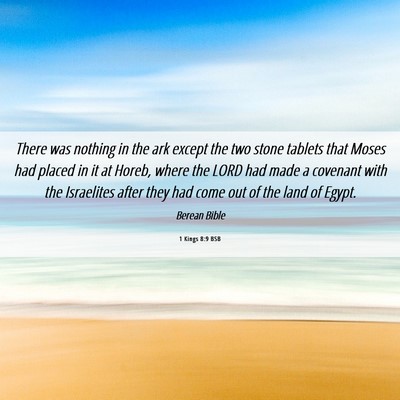 Picture 06 - 1 Kings 8:9 BSB - There was nothing in the ark except the two stone - Bible Verse Picture