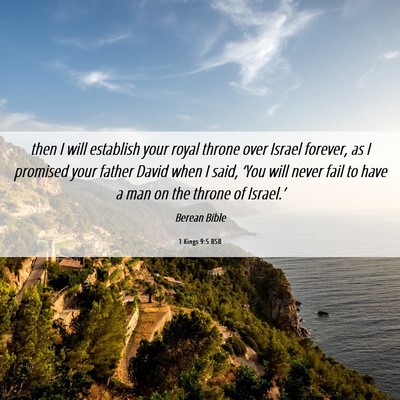 Picture 06 - 1 Kings 9:5 BSB - then I will establish your royal throne over - Bible Verse Picture